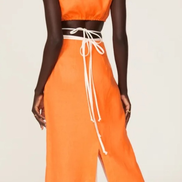 Matthew Bruch Orange Crop Top - Size 1 - From Rent the Runway! MSRP $795! - Picture 4 of 15
